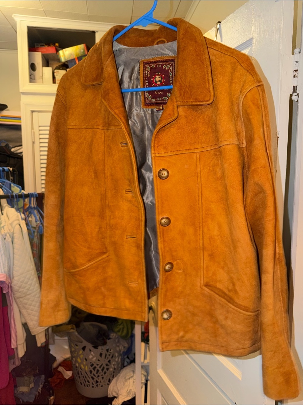 A Territory Ahead 100% Exterior Leather Suede Tan Jacket